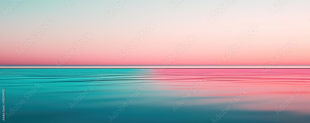 Poster watercolor abstract background concept. a serene view of a tranquil ocean at sunset, blending soft p
