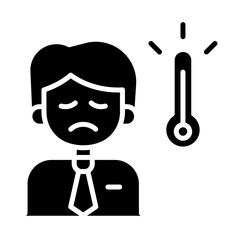 Sick man icon in glyph style