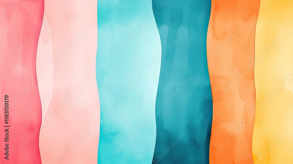 Aufkleber watercolor abstract background concept. vibrant watercolor stripes in various shades create a colorf