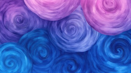 Watercolor abstract background concept. Vibrant swirling patterns in blue and purple create an abstract artistic background.