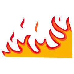 Cartoon Flame Illustration. Red and Yellow Flame. Isolated Vector Graphic in Flat Style.