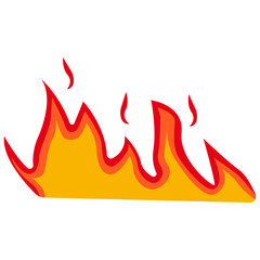 Cartoon Flame Illustration. Red and Yellow Flame. Isolated Vector Graphic in Flat Style.