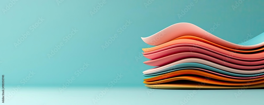 Aufkleber Layer abstract background concept. Colorful stack of paper sheets for creative design and artistic projects.