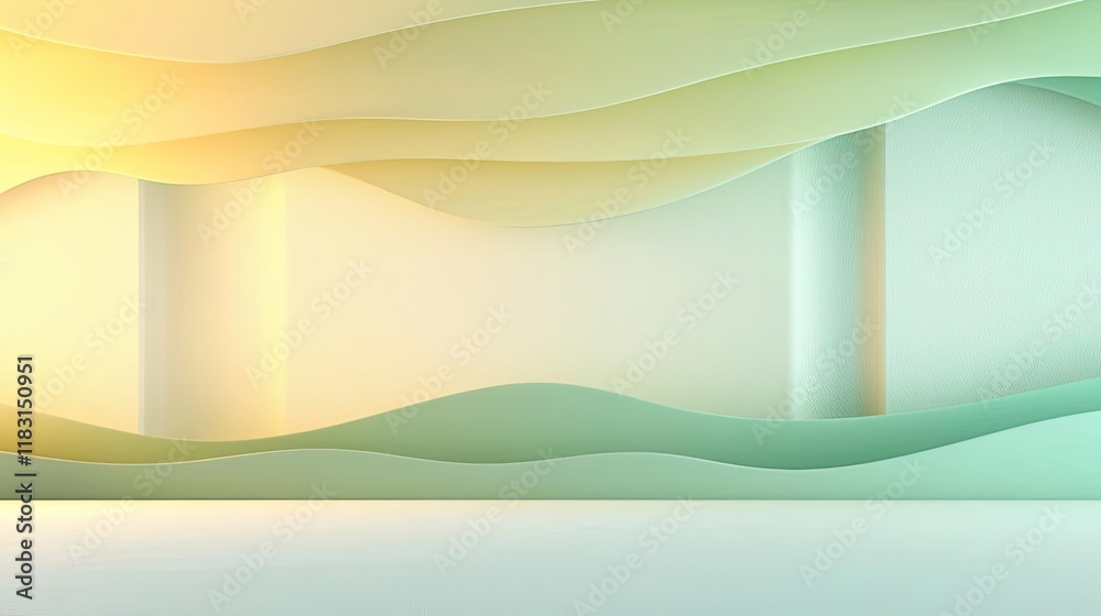 Poster Layer abstract background concept. Abstract layered waves in soft colors creating a modern backdrop for creative designs.