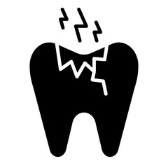 Toothache icon in glyph style