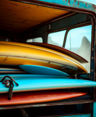 boards surf retro beach faded filtered hawaii ocean paradise pickup surfboard aged australia back blue board car classic coast dawn