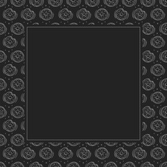donut icon frame. doodle donut square frame. hand drawn donut frame background. donut icon background
