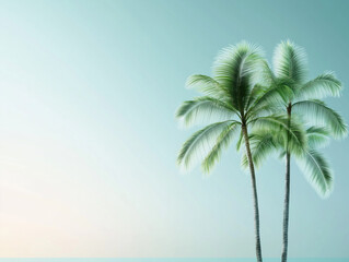 Tropical Paradise Illustration: A Vibrant Palm Tree Backdrop Evoking Serenity and Relaxation for Your Design Projects