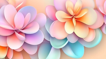 Abstract Pastel Flower Design Soft Hues