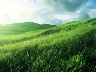 Fototapeta premium Hills grassland landscape outdoors - ai