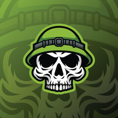 illustration of a skull head mascot wearing a protective helmet