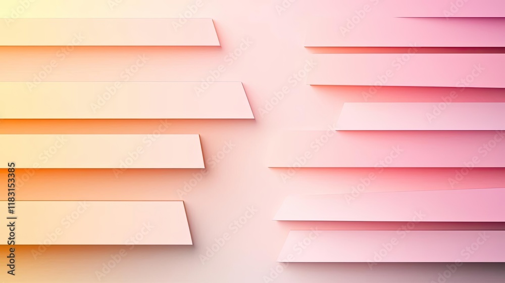 Aufkleber Matrix abstract background idea. Abstract gradient background with layered shapes in pink and orange tones.