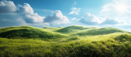 Fototapeta premium Hills grassland landscape outdoors - ai