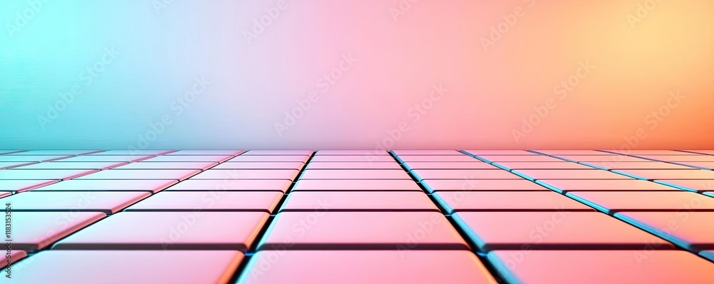 Aufkleber Matrix abstract background idea. Abstract background with colorful tiles and gradient lighting for design purposes.