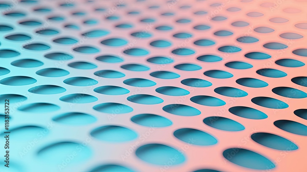 Aufkleber Matrix abstract background idea. Abstract pattern of perforated metal surface with gradient color tones.