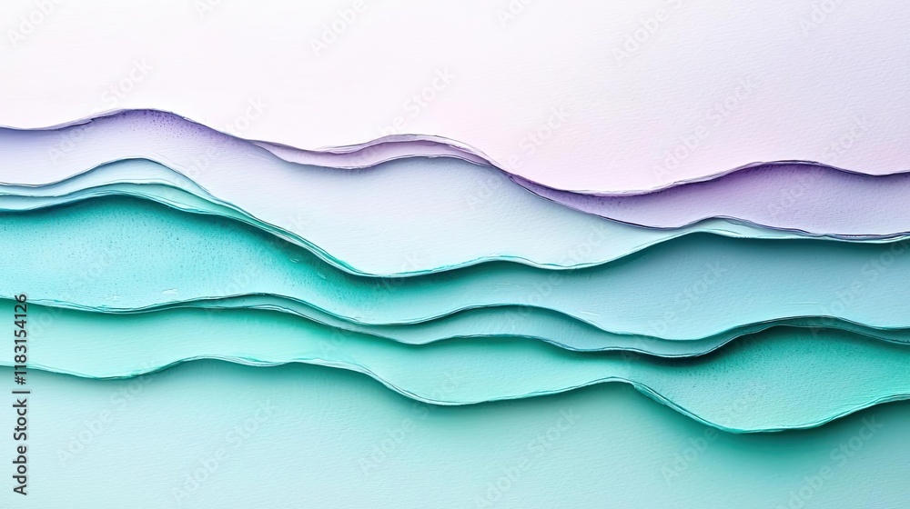 Poster watercolor abstract background concept. colorful layered paper textures in serene tones, ideal for c