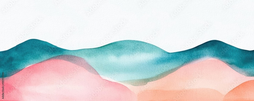 Aufkleber Watercolor abstract background concept. Colorful abstract waves create a soothing and calm visual experience in art.