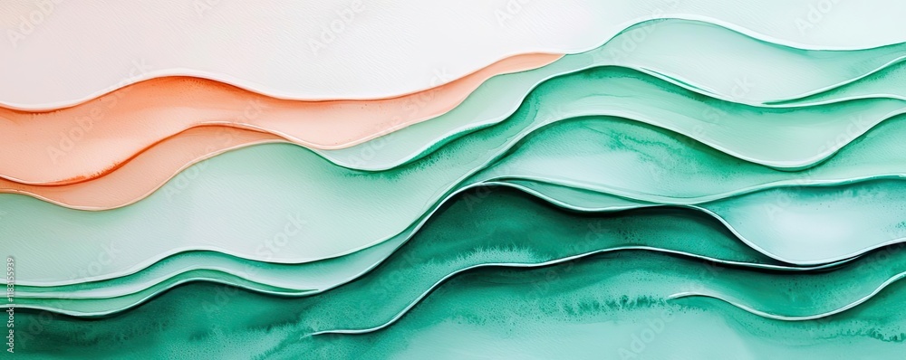 Aufkleber watercolor abstract background concept. abstract layered waves in soothing colors evoke tranquility 