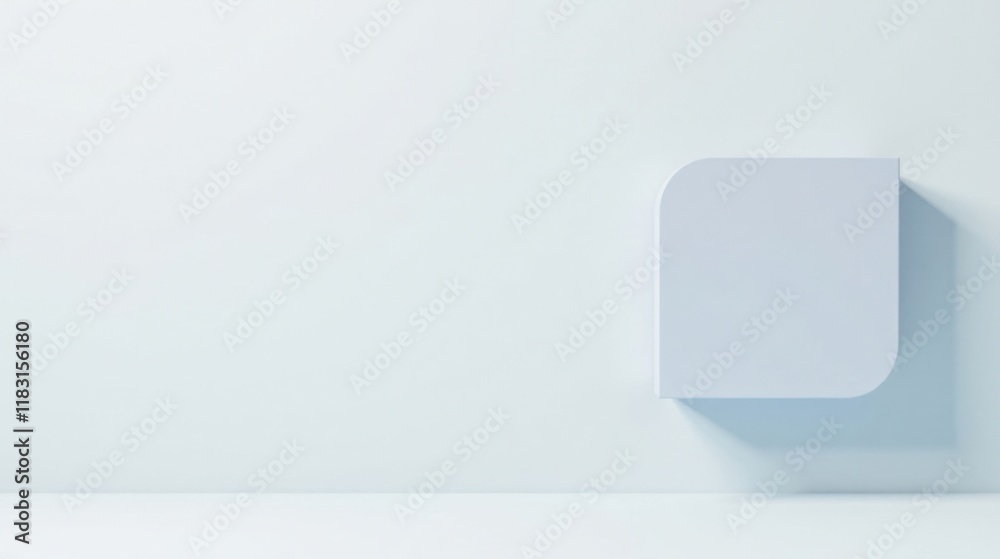 Aufkleber minimalist light blue background with a soft rounded rectangular shape