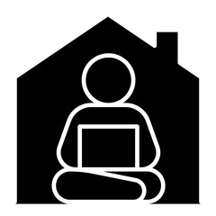 Work from home icon in glyph style