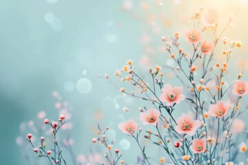 Spring banner flowers background blossom.