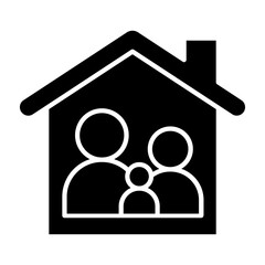 Stay home icon in glyph style