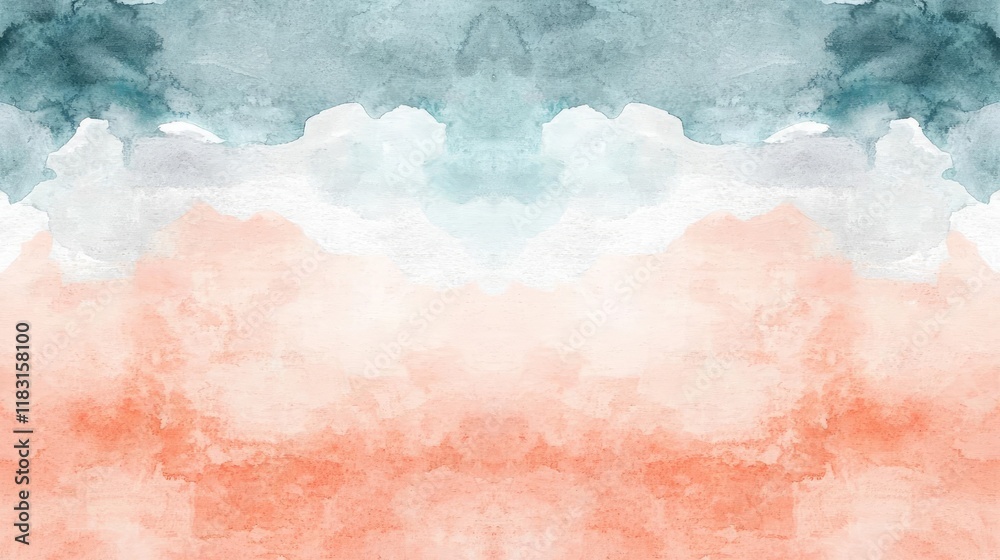 Aufkleber Watercolor abstract background concept. A mesmerizing blend of soft colors creating a serene and calming watercolor abstract effect.