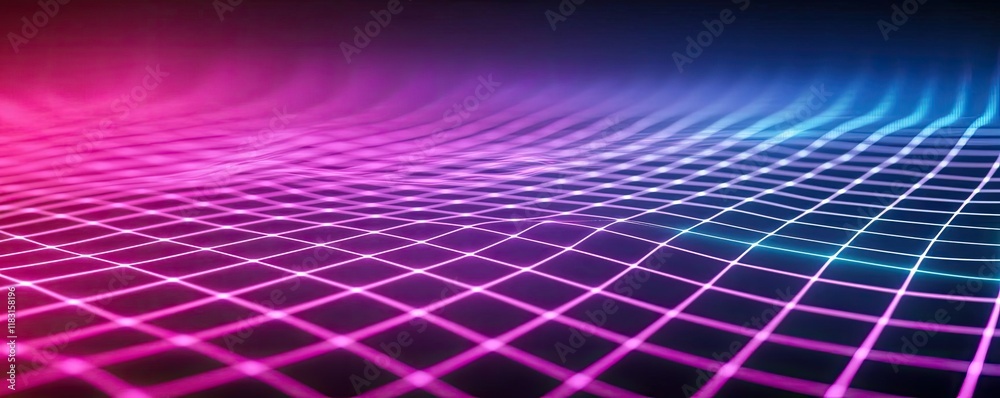 Poster Matrix abstract background idea. Abstract colorful grid pattern with vibrant hues and dynamic waves in the background.