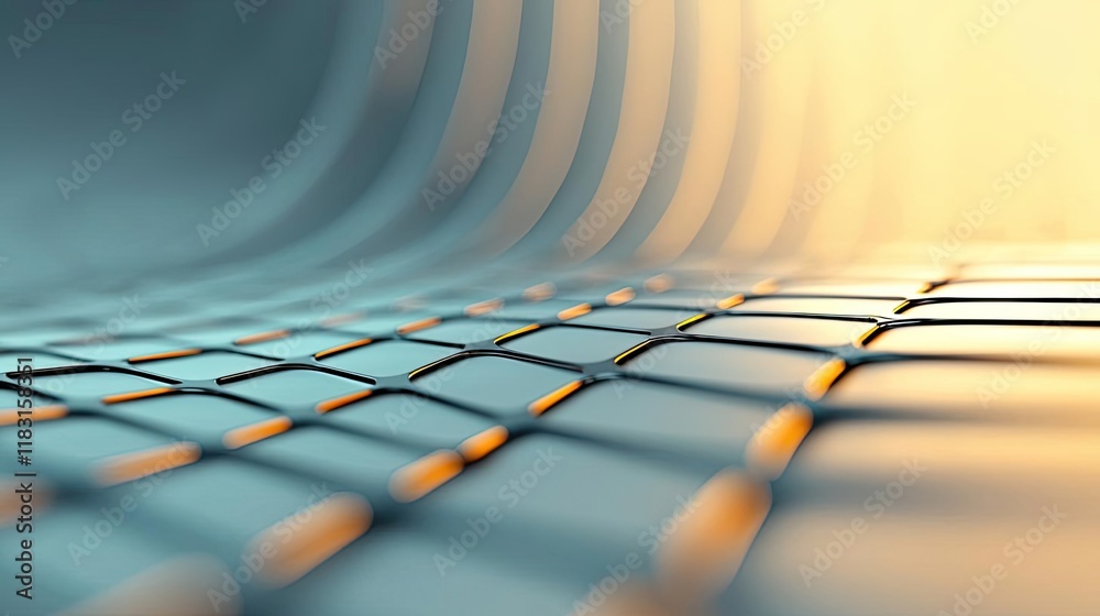 Aufkleber Matrix abstract background idea. Abstract close-up of a textured grid pattern illuminated by soft light.
