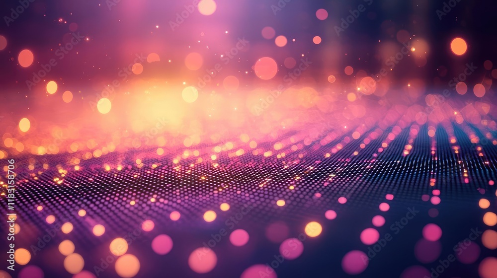 Poster Matrix abstract background idea. Abstract background featuring vibrant lights and colorful particles in motion.