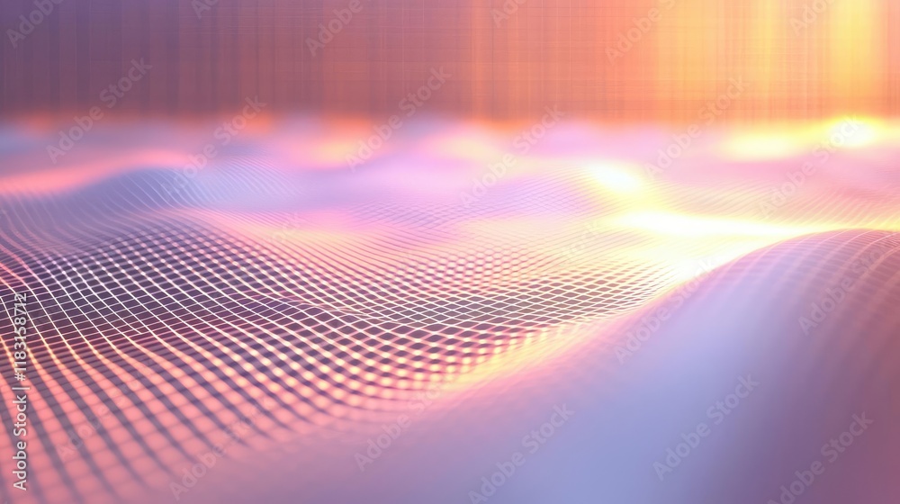 Poster Matrix abstract background idea. Abstract visual representation with colorful waves and patterns in a digital landscape.