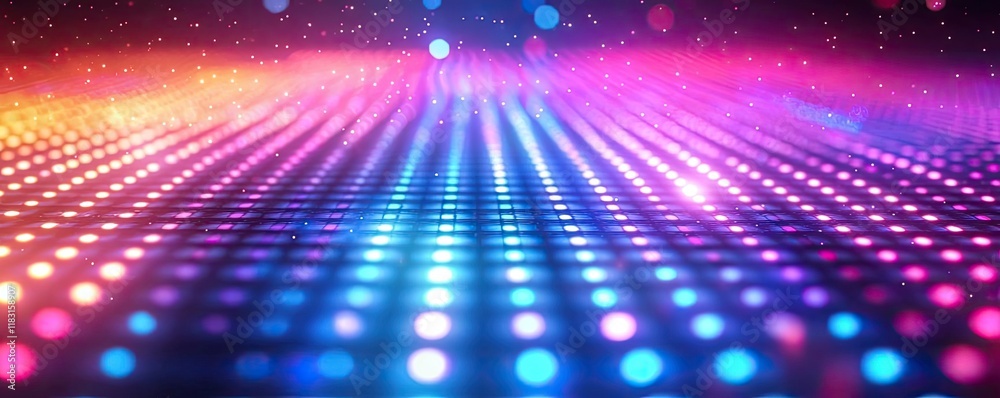 Aufkleber Matrix abstract background idea. Colorful abstract background with vibrant dots and lights creating a dynamic visual effect.