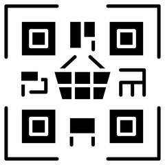 QR code icon in glyph style
