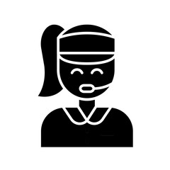 Call center icon in glyph style