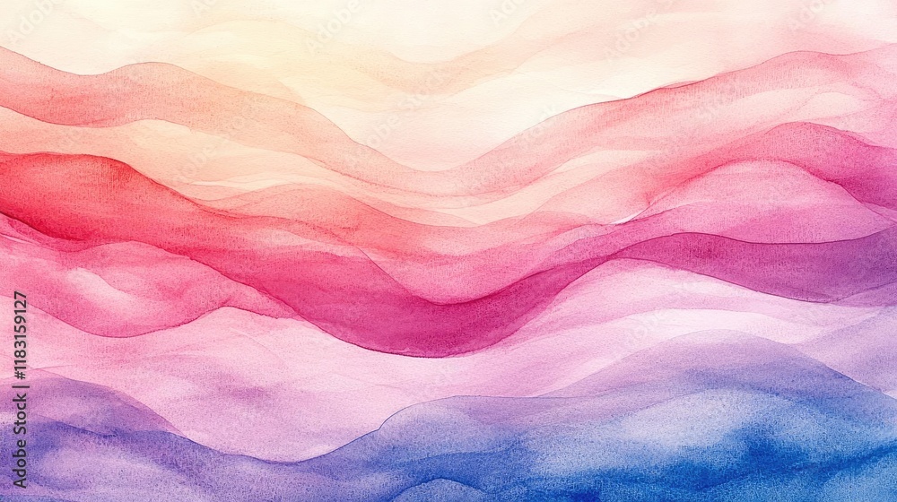 Poster watercolor abstract background concept. abstract watercolor waves in soft colors create a tranquil a