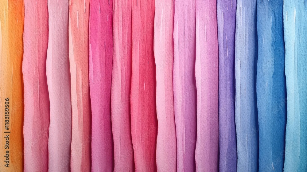 Poster watercolor abstract background concept. a vibrant collection of colorful fabric rolls displayed in a