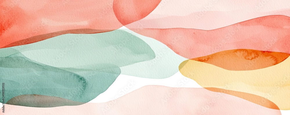Aufkleber Watercolor abstract background concept. Colorful abstract watercolor patterns create a soothing and artistic background.