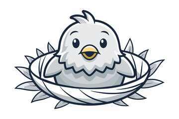 illustrate a-vector outline-of-a playful bird  D.eps