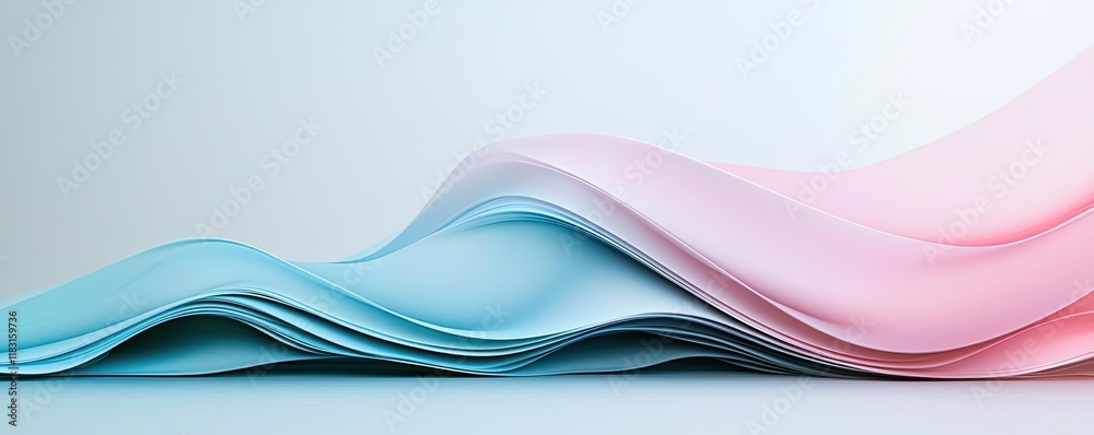 Leinwandbilder layer abstract background concept. flowing soft waves of pink and blue create a calming abstract bac