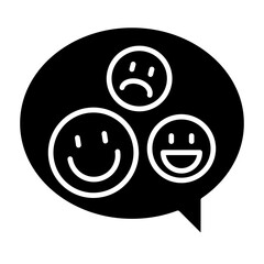 Customer satisfaction icon in glyph style