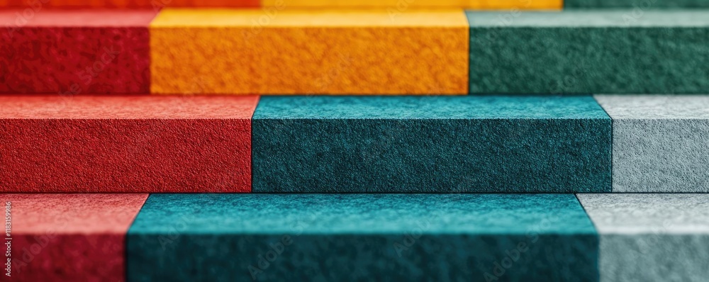 Poster Layer abstract background concept. Colorful stacked paper textures showcasing various hues and patterns for design projects.