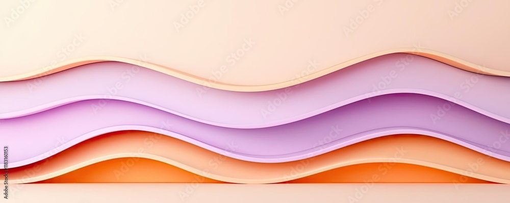 Poster Layer abstract background concept. Abstract layered waves in pastel colors create a soothing visual for design projects.