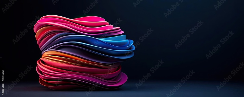 Aufkleber Layer abstract background concept. Colorful abstract design with vibrant fluid shapes and dynamic movement.