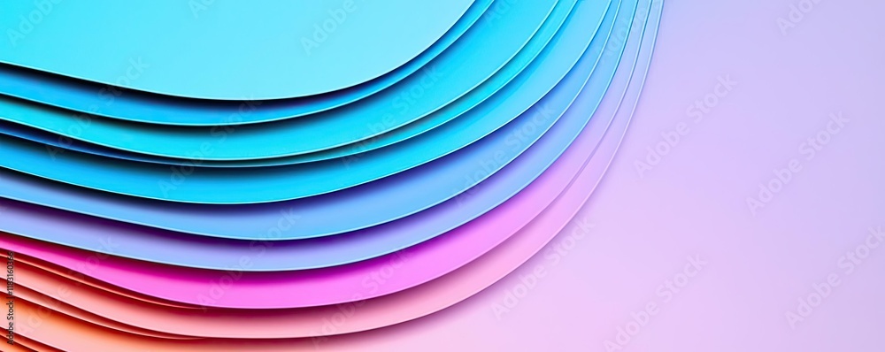 Aufkleber Layer abstract background concept. Vibrant overlapping layers of colored paper create a modern and artistic background.
