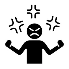 Angry icon in glyph style