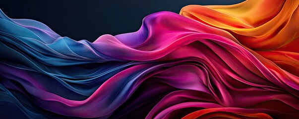 Obraz premium Layer abstract background concept. Vibrant and dynamic flowing fabric in vivid colors, creating a sense of movement and energy.
