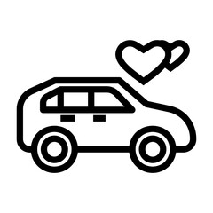 wedding car Line Icon