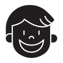 Laughing icon in glyph style