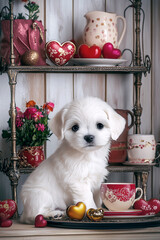 This tiny Maltese puppy is the sweetest gift for Valentine's Day.
