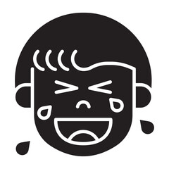 Laughing icon in glyph style